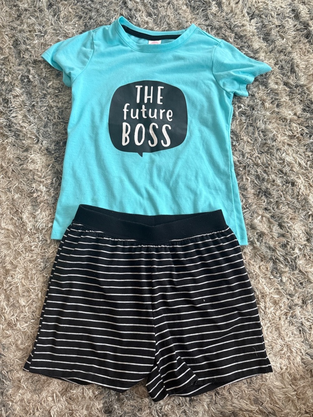 Kids Turquoise Short-Sleeve Tee with "The Future BOSS" Graphic
